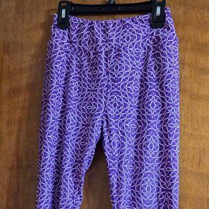 LulaRoe One Size Purple & White Leggings